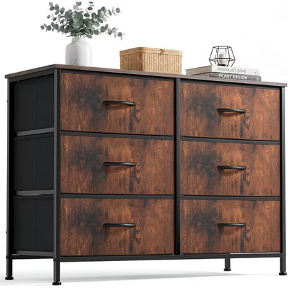 6/7 Drawer Storage Dresser with Wooden Top