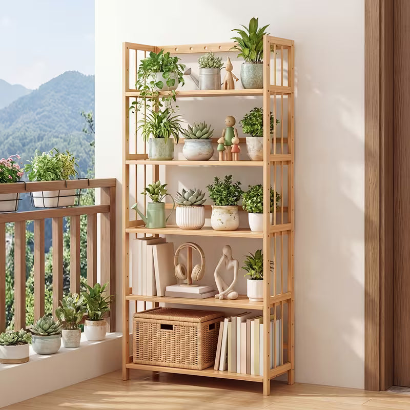 5-Tier Wooden Corner Bookshelf