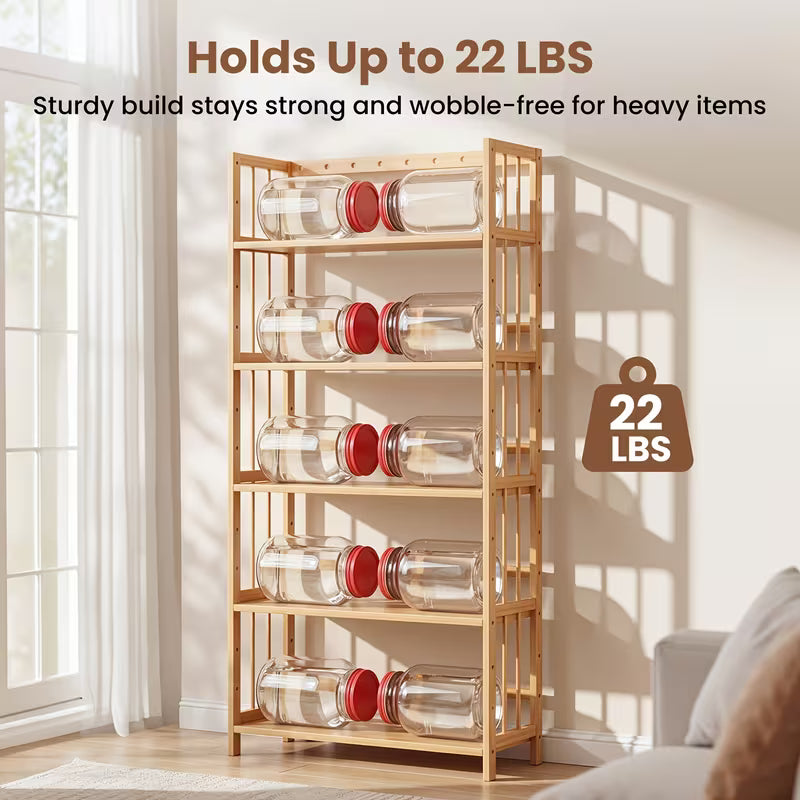 5-Tier Wooden Corner Bookshelf