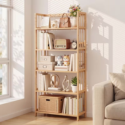 5-Tier Wooden Corner Bookshelf