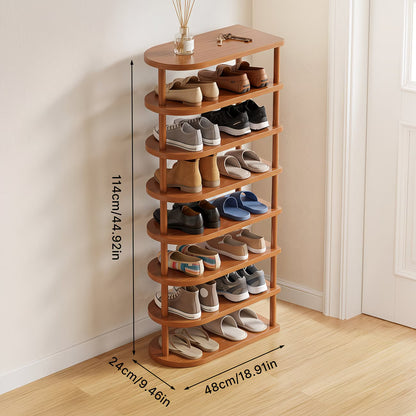 6/8-Tier Bamboo Corner Shoe Rack