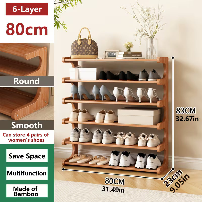 6-Tier Bamboo Shoe Rack